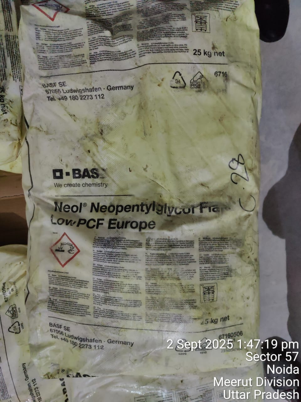 Disposal of water affected Neopentyl Glycol  on "as is where is basis"